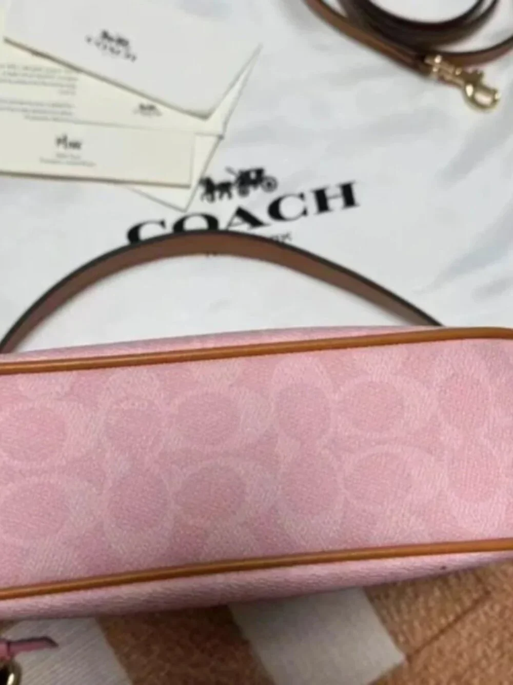 Coach Signature Pink Hobo Shoulder Crossbody Bag with Extra Strap